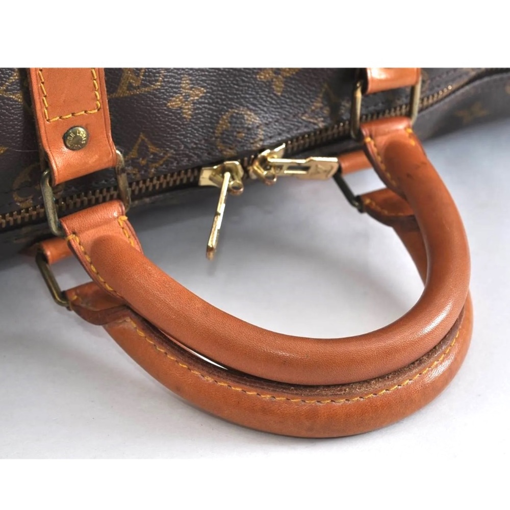 Louis Vuitton Monogram Canvas Travel Keepall Bag Brown and Tan - Picture 3 of 12